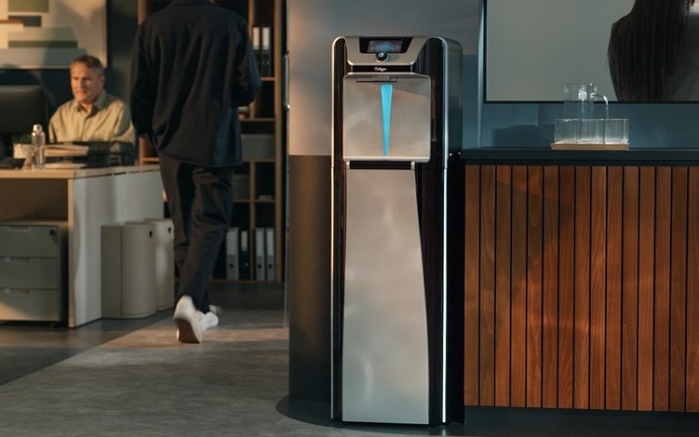 Q10 bottleless water cooler standing in an office setting